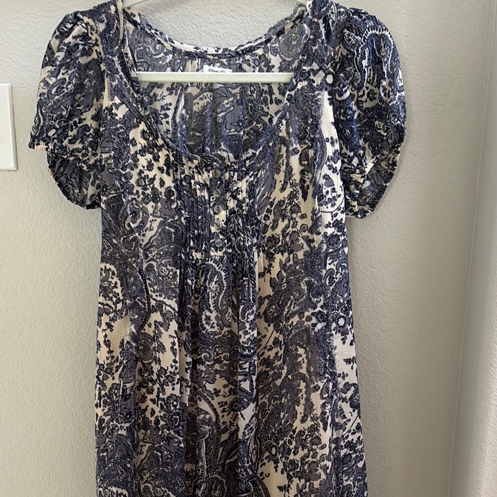 Urban Outfitters Black and White Puff Sleeve Mini Sundress